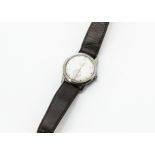 A c1950s Peerex Reid stainless steel gentleman's wristwatch, 32mm case, silvered dial with