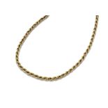 A 9ct gold rope twist necklace, with barrel snap clasp marked 375, total length 75cm, 19g