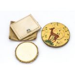 An early Christian Dior Paris gilt metal paste set retro style compact, marked to interior Made in