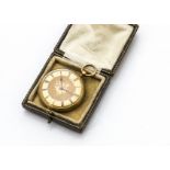 A late 19th Century 18ct gold cased lady's open faced pocket watch by Baume, 3.9cm case, appears