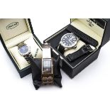 Three modern wristwatches, each with box, including a Guess, a TW Steel and a Jaguar example