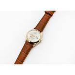 A good 1980s Rolex Oyster Perpetual Date 14ct gold gentleman's wristwatch, 34mm case, ref. 1500,