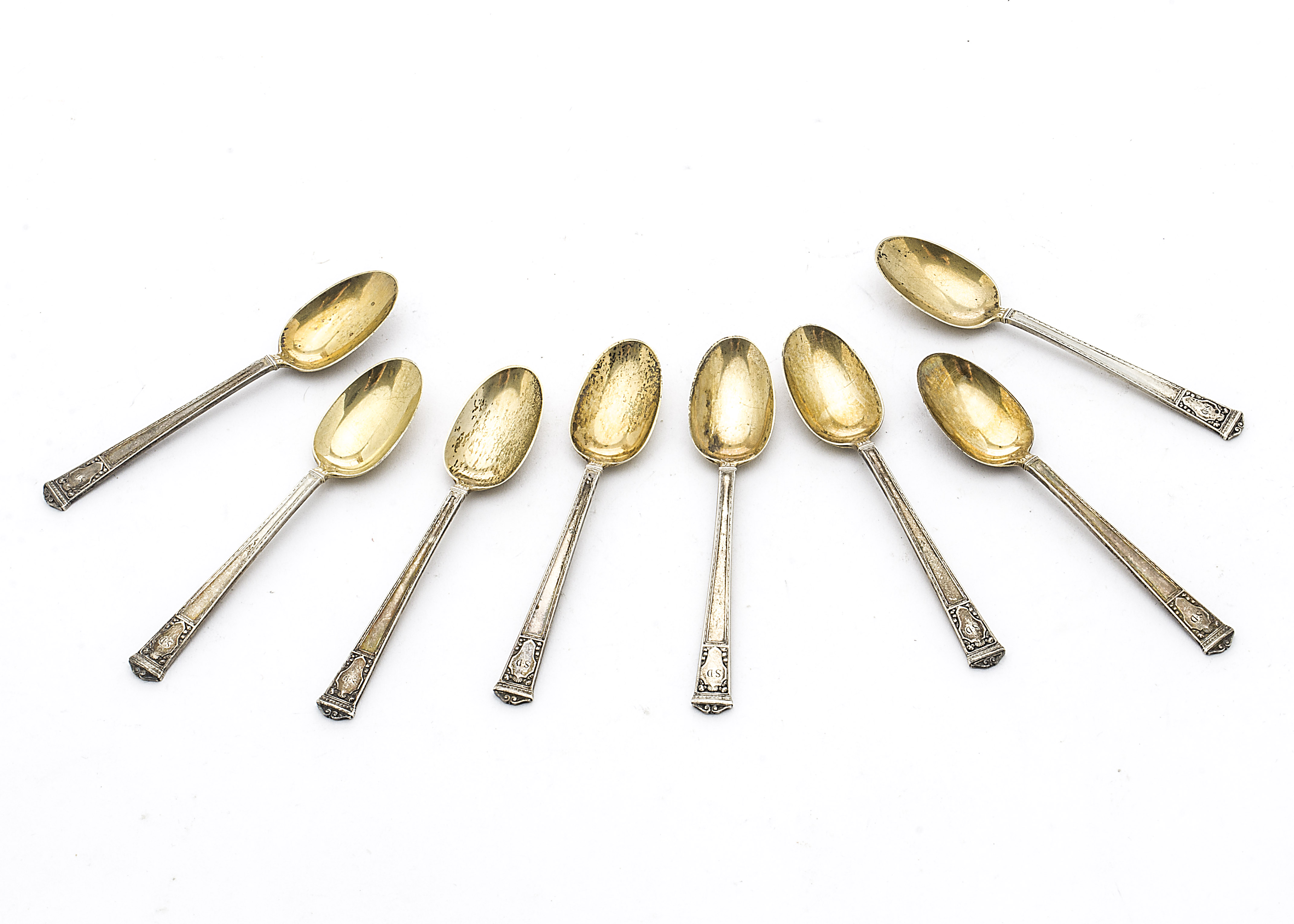 A set of eight early 20th Century silver coffee spoons from Tiffany & Co