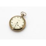 An early 20th Century 9ct gold open face pocket watch by Waltham, engraved to dust cover, appears to
