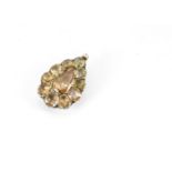 A 19th Century foil backed silver set topaz pendant, the central mixed pear cut sherry coloured