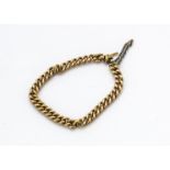 An Edwardian 15ct gold curb linked bracelet, with box clasp, safety chain, marked 15ct, 16g