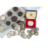 A collection of British coins and First Day Covers, including a quantity of pre-1946 coins, an album