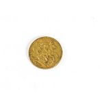 An Edward VII full gold sovereign, dated 1908, VF but some scratching and denting