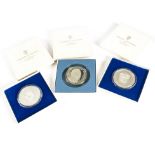 Six 1970s Republic of Panama 20 Balboas Silver proof coins, each in box with certificate, two from