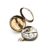 A 1920s 9ct gold open faced pocket watch by Waltham, 4.6cm case with top winder, appears to run, 80g