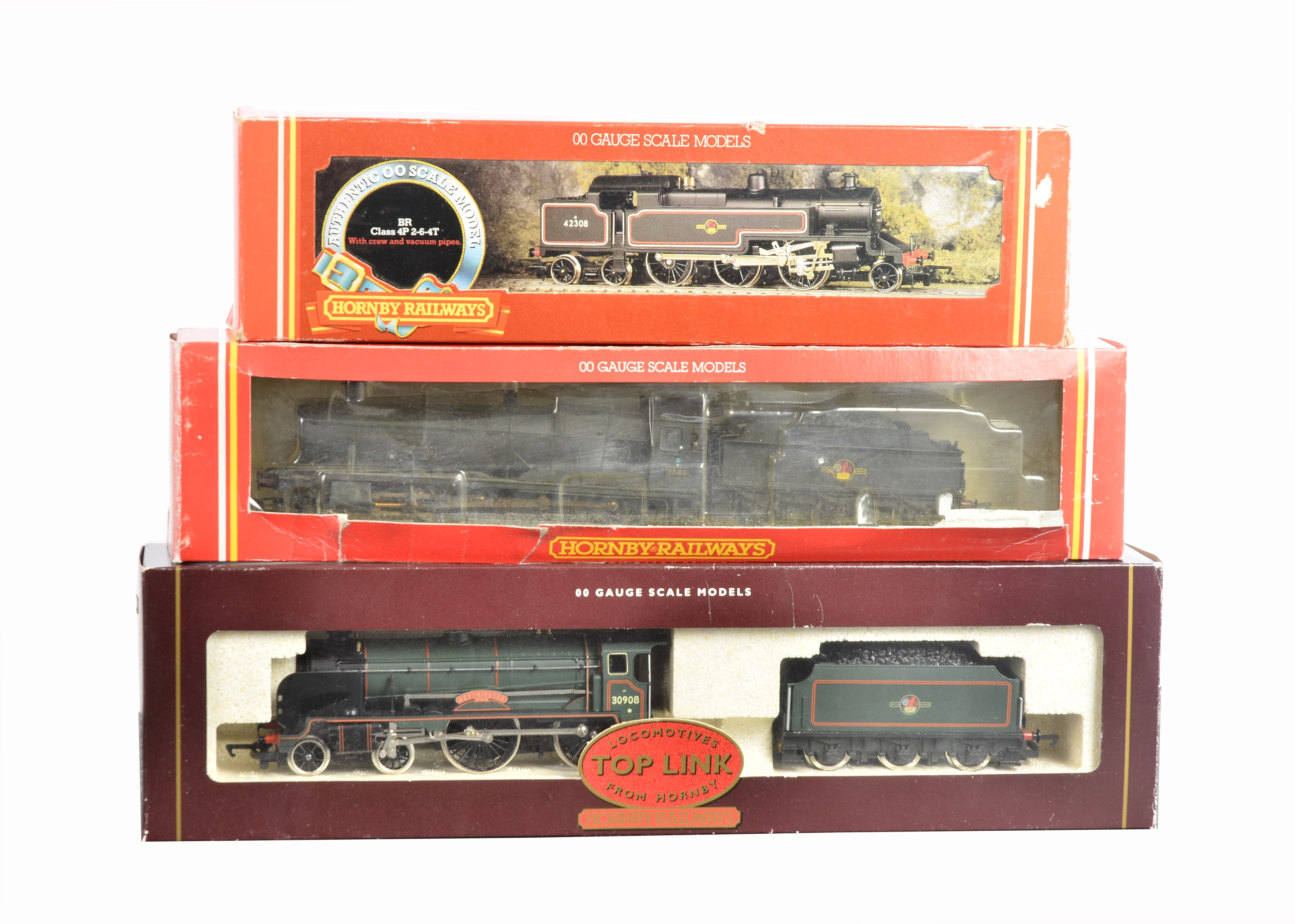 Hornby Margate and Top Link 00 Gauge Steam Locomotives, a boxed group including R143 BR Class