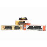 N Gauge Steam Locomotives, a group of seven, including two boxed repainted British outline