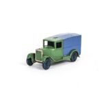 A Pre-War Hornby Series (Dinky Toys) 22d Delivery Van, green cab, blue van body, tinplate