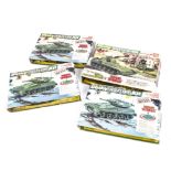 Dinky Toy Military Kits, 1038 Scorpion Tank (3), 1034 155mm Mobile Gun, unopened in original