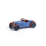 A Pre-War Hornby Series (Dinky Toys) 22a Open Sports Car, blue body, red seats and mudguards,