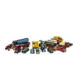 Playworn Dinky Toys, including 504 Foden 14-Ton Tanker, Muir Hill Dumper (2), Streamlined Coach,