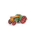 A Pre-War Hornby Series (Dinky Toys) 22e Farm Tractor, orange/green body, red wheels, no hook, '