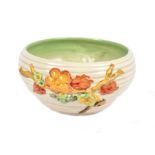 A Clarice Cliff 'My Garden' pattern fruit bowl, relief moulded, autumn colours, no.86A, 20 cm