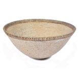 A Sotis Filippides studio pottery bowl, textured surface to the interior and exterior, impressed