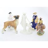 A Collection of 20th Century ceramic figures, including a Royal Doulton 'Moonlight Stroll' HN 3954