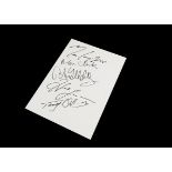 Dire Straits Signatures, large card with signatures to the front in black marker of Mark Knopfler,