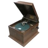 A table grand gramophone, Gramola, in oak case,with Gramola soundbox, supplied by John Gray, Hull (