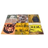 R.E.M. LPs, six albums comprising Monster, Out of Time, Green, Eponymous, Peace and Love Anyone? and