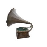 A horn Gramophone, a Senior Monarch by the Gramophone & Typewriter Ltd, with Exhibition soundbox,