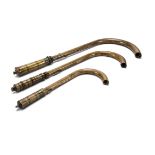 Crumhorns, three different sized crumhorns, reproductions of early instruments, generally good