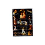 Elton John Poster, a large collage poster of images from stage shows 107cm x 150cm approx in
