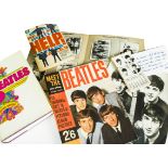 The Beatles, small collection of Books, Magazines and memorabilia including A B & C Chewing Gum Card