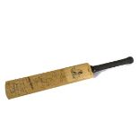 Eric Clapton / Kenney Jones and other signatures, a miniature cricket bat signed by Eric Clapton,