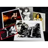 Female Signed photographs, six signed photographs of female artists comprising Debbie Harry, Annie