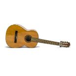 Acoustic Guitar, Vicente Sanchis classical guitar Mod 28 with label stating hand made in Spain J.