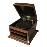 A table grand gramophone, Columbia Model 117 with No 8 soundbox on straight tone-arm and divided