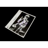 Ian Dury Signed Photograph, Black and White Promotional photograph, with signature in purple pen
