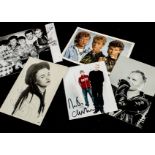 Pop Signatures, five signed photographs with artists comprising Pet Shop Boys, A-Ha, Spandau Ballet,