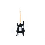 Paul McCartney / Guitar with Signature, A black 'California' Strat copy electric guitar signed ' All