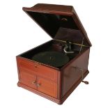 A table grand gramophone, HMV Model IXA (CW/TEM) now with No 2 soundbox, in line-inlaid mahogany