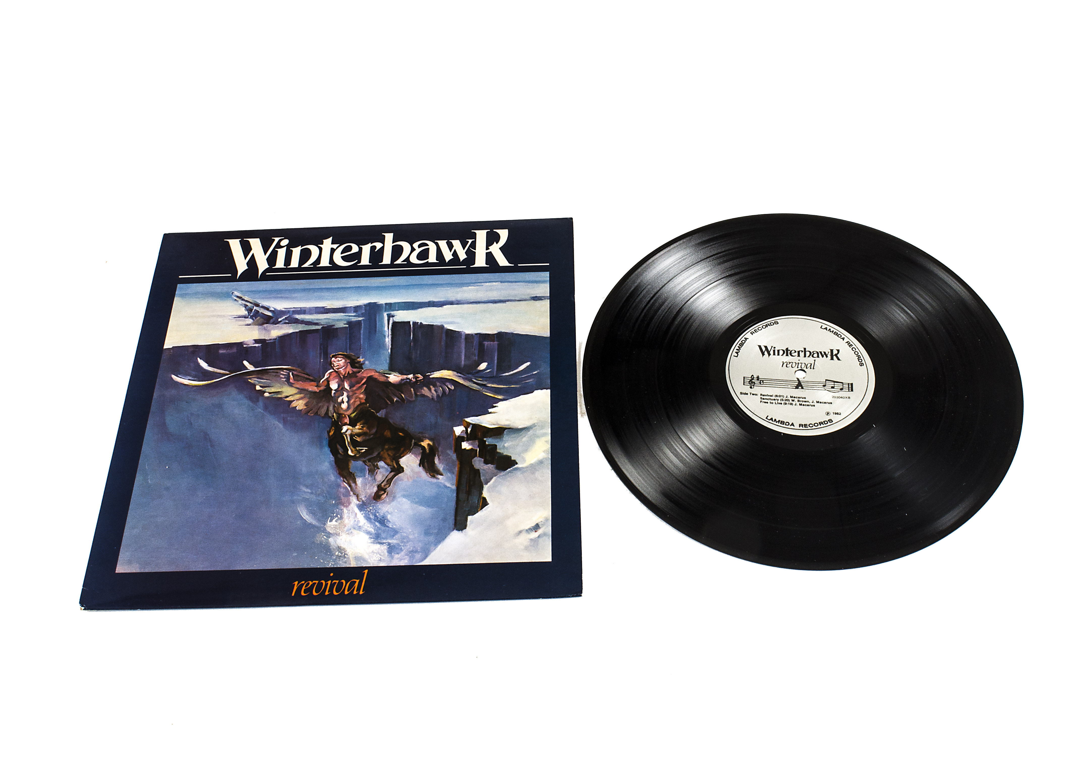Winterhawk LP, Revival LP - original USA release 1982 on Lambda (203040X) - Sleeve Excellent,