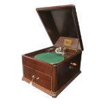 A table grand gramophone, HMV Model 9, with HMV Exhibition soundbox, supplied by S.J. Waters,