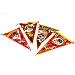 Beatles / Pennants, four Bunting pennants made in Spain of all four Beatles (each one with the wrong
