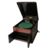 A table grand gramophone, Hines, with Exportation soundbox, Hines auto-stop, tone and volume