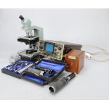 Scientific Equipment, a Watson microsystem 70 microscope, Hay, Hamblin Ophthalmoscopes, Crotech