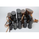 A Tray of Binoculars, including Canon 7 x 50, 8 x 30, Ross 12 x 40 solaross, tecnar 8 x 40 and