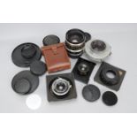 Large and Medium Format Lenses, an Ilex Paragon 8½'' f/4.5 Anastigmat lens, shutter jammed, elements