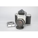 A Pentacon SIX TL Medium Format Camera, with Carl Zeiss Jena 60mm f/2.8 Biometar lens, shutter
