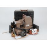 Various Items, including a Kershaw daylight strip orojector, Kodak folding strut camera, Zenit