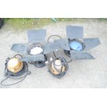 Four Ianebeam Quartzcolor 2kW Lamps, Three with "Blonde" cases, one with dark discolouration, with