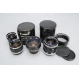 Canon Lenses, a Canon FL 50mm f/1.8, FL 35mm f/2.5, EX 35mm f/3.5 and a FX 95mm f/3.5, overall G